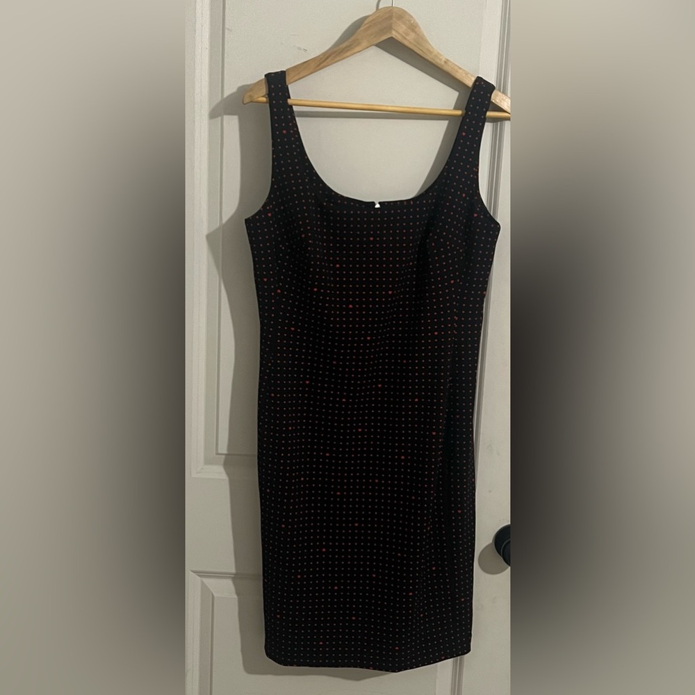 Karl Lagerfeld Black Mini Dress with Subtle Dots/hearts size 10